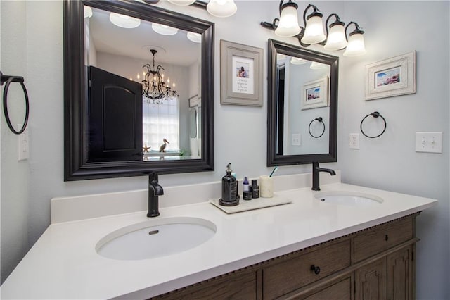 full bath with a sink and double vanity