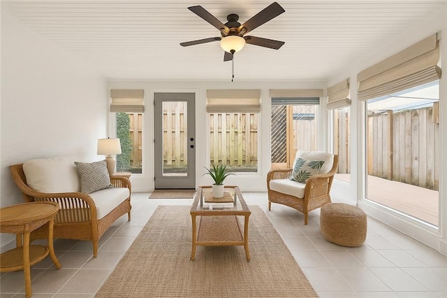 4500 S Rocheblave St, New Orleans, LA 70125 - sunroom with tile patterned flooring