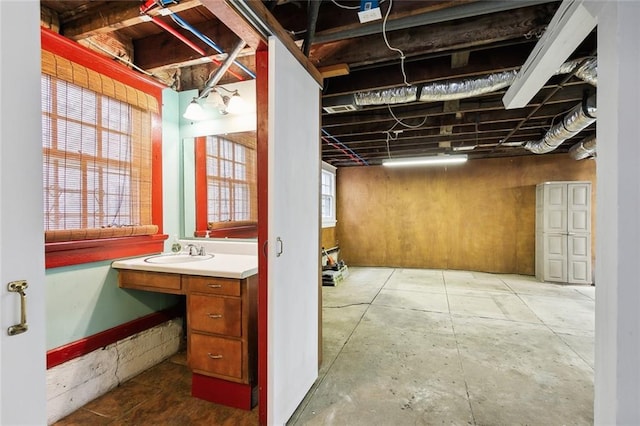 4500 S Rocheblave St, New Orleans, LA 70125 - bathroom with vanity and unfinished concrete floors