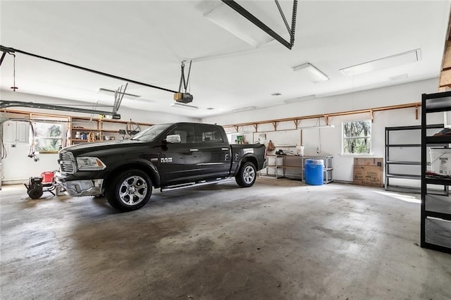 parking deck with a garage door opener