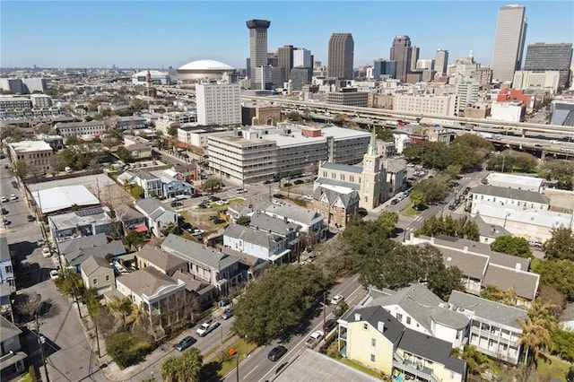 bird's eye view featuring a city view