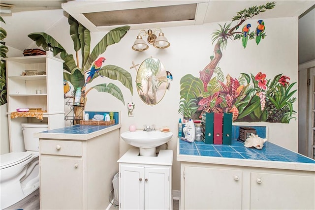 bathroom with vanity and toilet