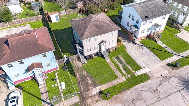 aerial view with a residential view