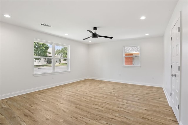 6043 Paris Ave, New Orleans, LA 70122 - spare room with ceiling fan, light wood-style floors, recessed lighting, and baseboards