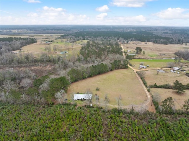 drone / aerial view with a rural view