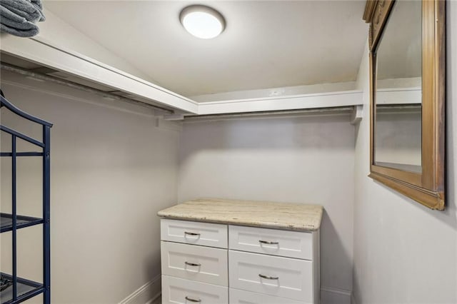 spacious closet featuring lofted ceiling