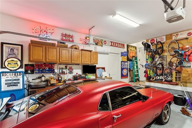 garage featuring a garage door opener