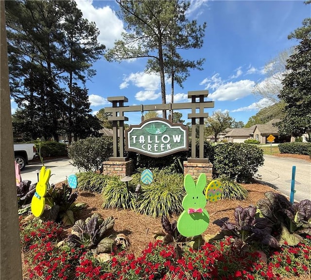 view of community sign