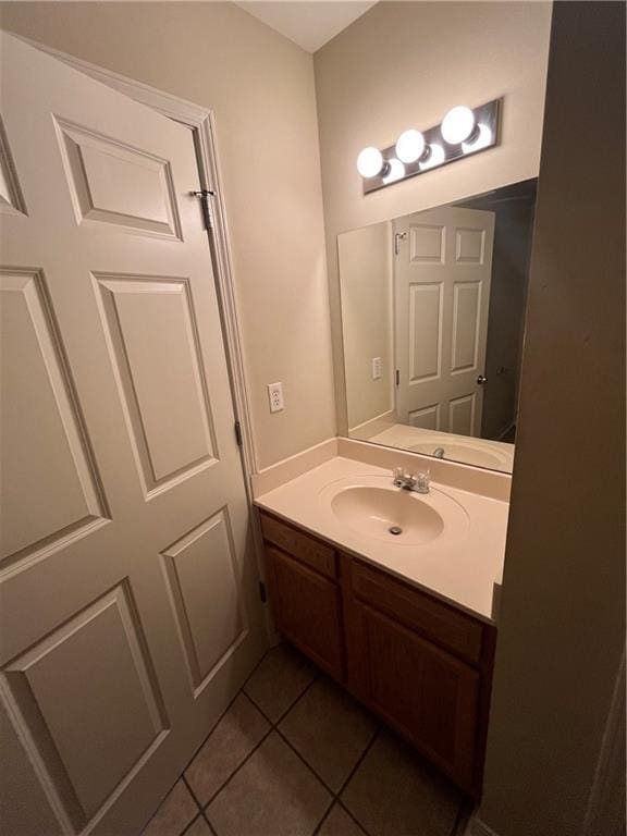 bathroom featuring vanity and tile patterned floors