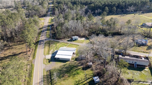 aerial view featuring a forest view