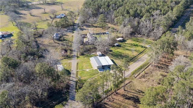 aerial view featuring a rural view