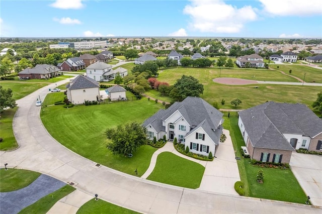 aerial view with a residential view