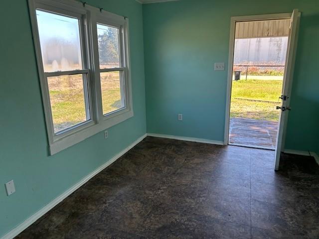 spare room featuring baseboards and a wealth of natural light