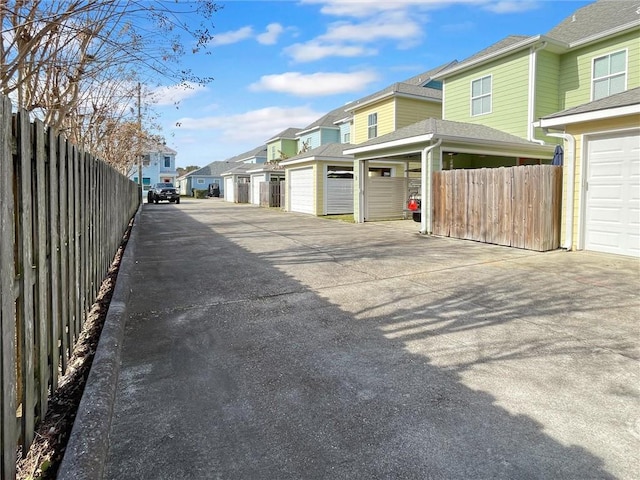 view of road featuring a residential view