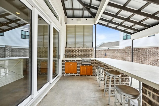 balcony with outdoor wet bar