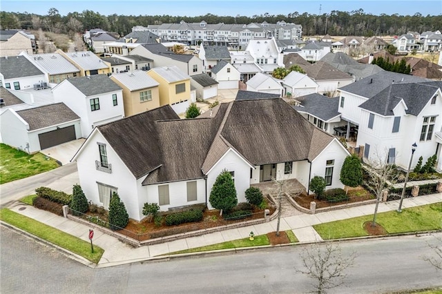 aerial view with a residential view