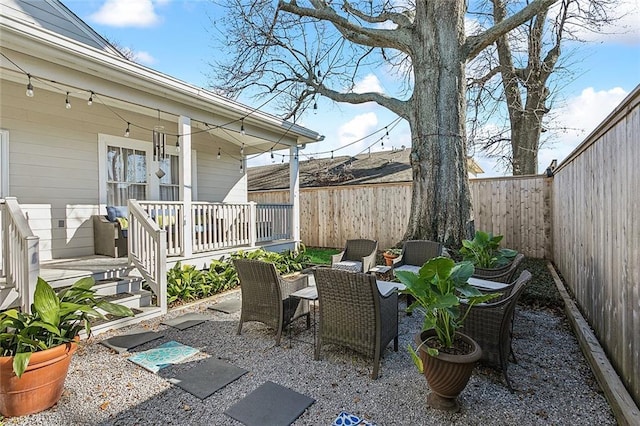 view of patio / terrace featuring a fenced backyard