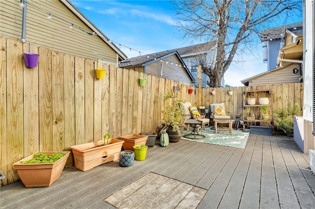 wooden terrace with fence