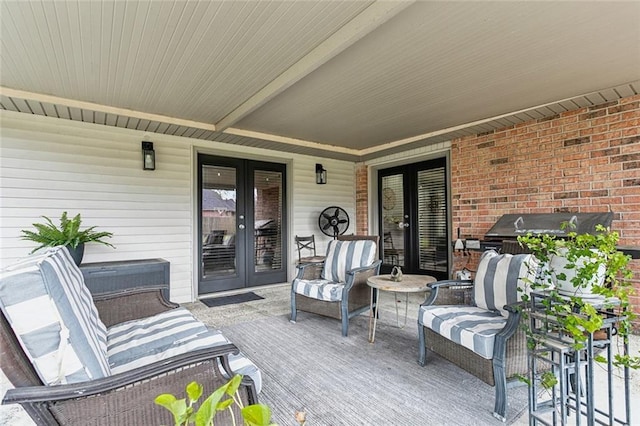 view of patio with french doors