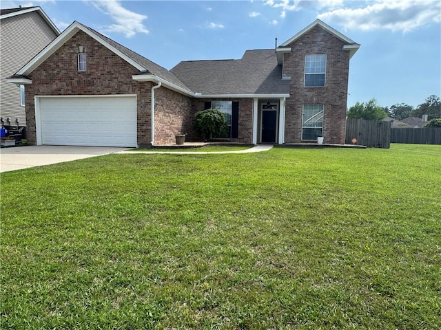 533 Moore Blvd, Covington, LA 70433 - traditional home with a garage, brick siding, driveway, and a shingled roof