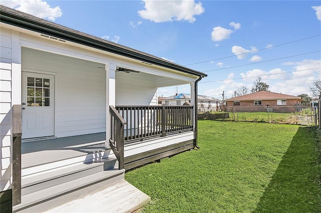 view of yard with fence