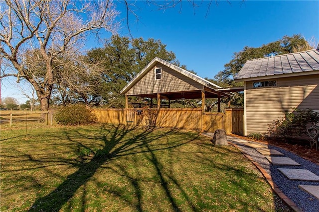 view of yard with fence