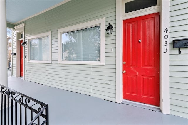 view of doorway to property