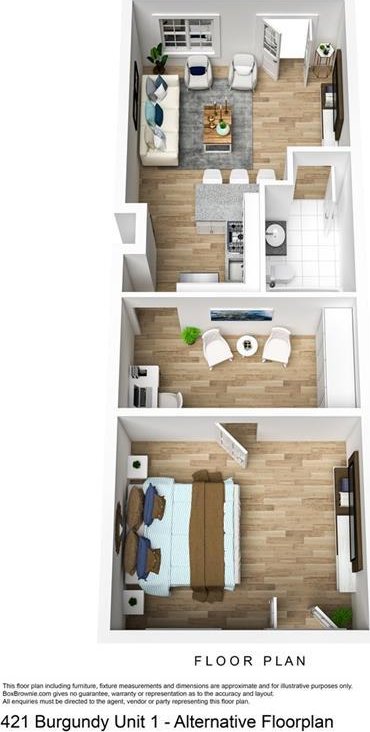 421 Burgundy St Unit 1, New Orleans, LA 70112 - home floor plan