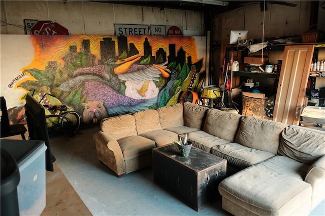 1026 Delaronde St, New Orleans, LA 70114 - living area featuring concrete flooring