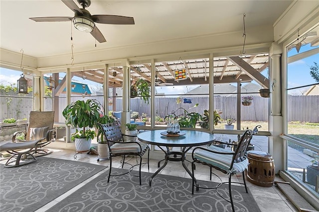 2243 E Canterbury Dr, La Place, LA 70068 - sunroom / solarium with a healthy amount of sunlight and ceiling fan