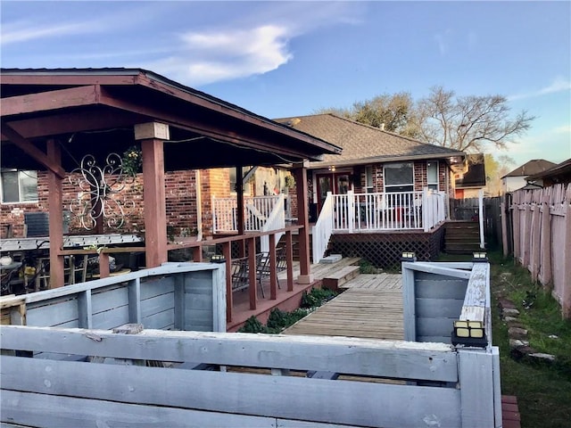deck featuring fence