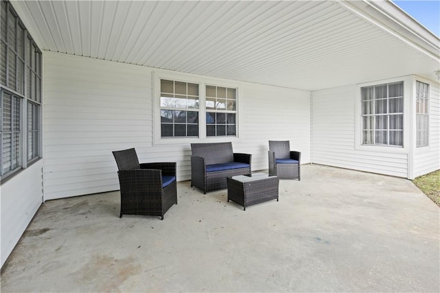 view of patio / terrace with an outdoor living space