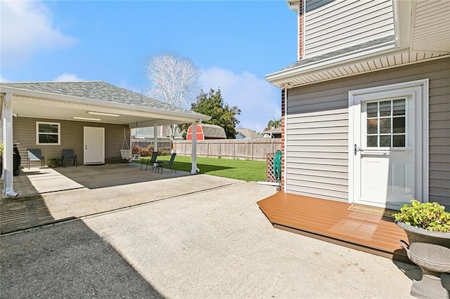 view of patio / terrace with fence