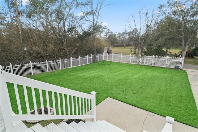 view of yard with fence