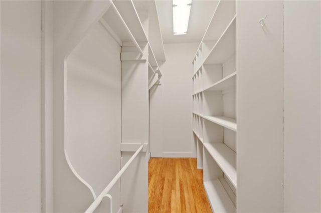 walk in closet featuring light wood-style floors