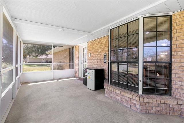 view of unfurnished sunroom