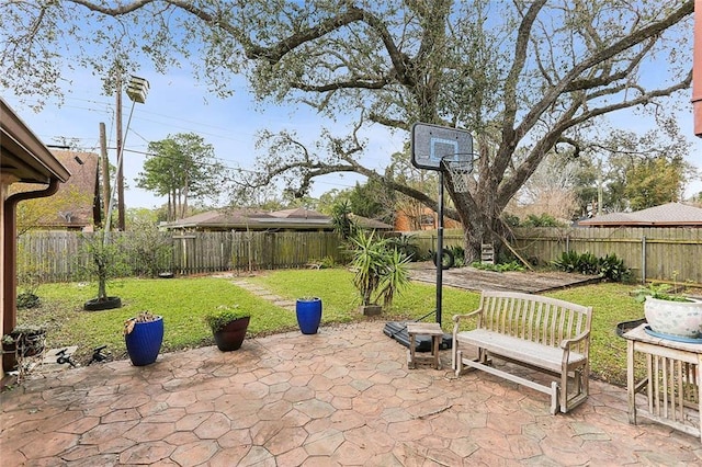 view of patio with a fenced backyard