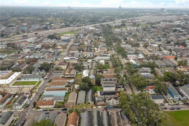 drone / aerial view with a residential view