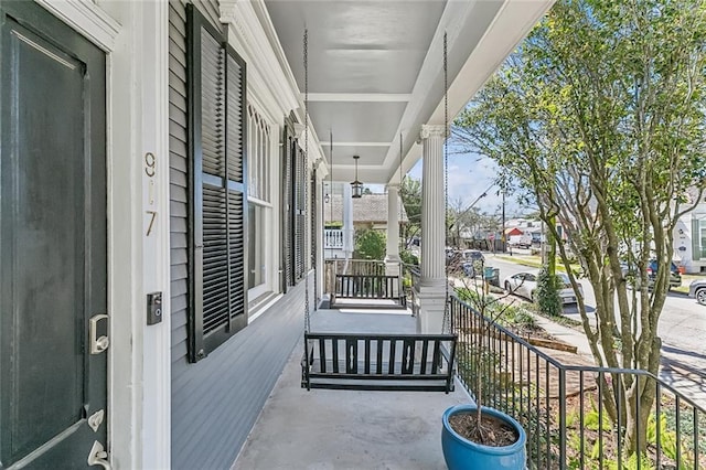 balcony with covered porch