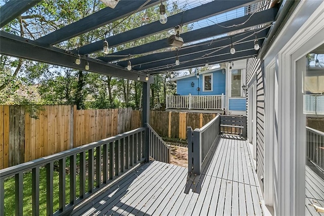 wooden deck with fence