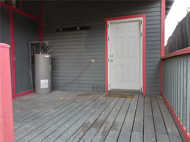 doorway to property with water heater