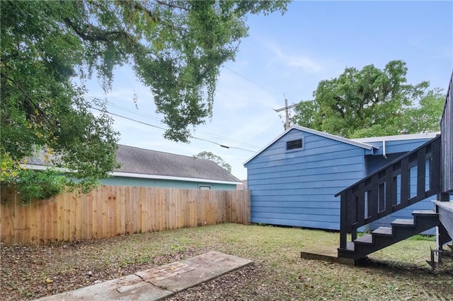 view of yard with fence