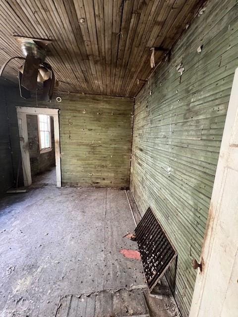 interior space with wood ceiling