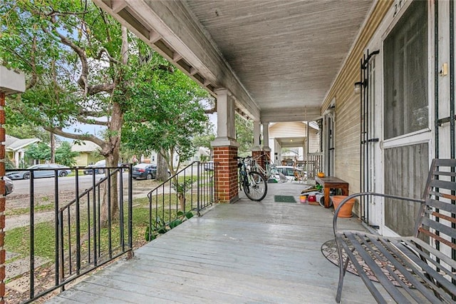 deck featuring covered porch