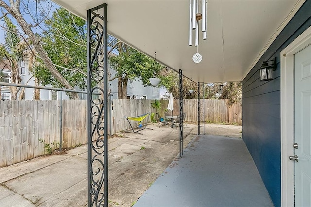 view of patio with a fenced backyard