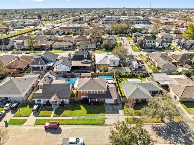 drone / aerial view with a residential view