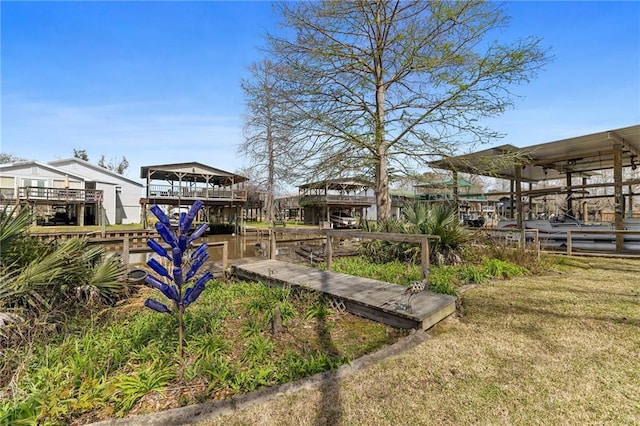 exterior space featuring a boat dock