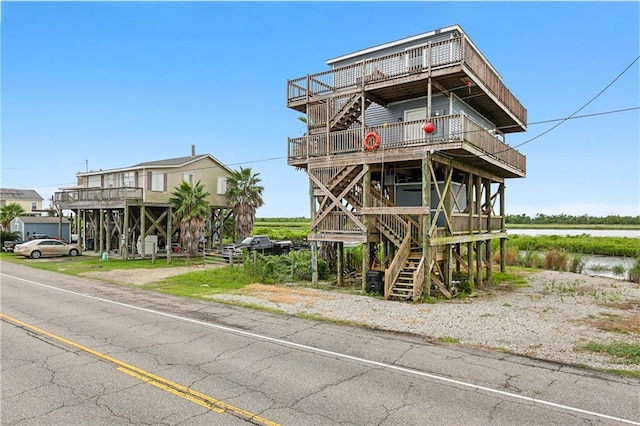 coastal home with stairs