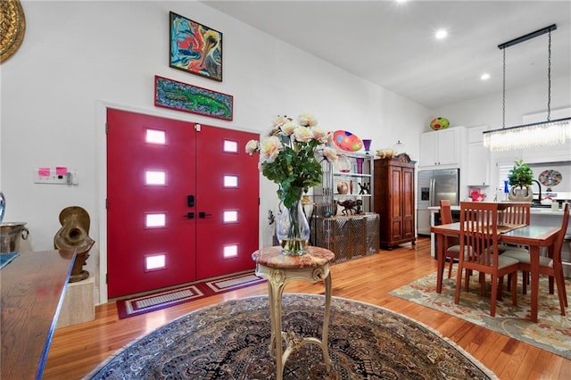 entryway featuring light wood-type flooring