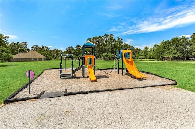 community play area featuring a yard